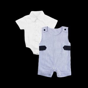 RuggedButts Seersucker Jon Jon Outfit NWT